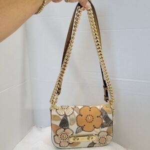 Coach Swagger shoulder bag Patchwork Tea Roses with Snakeskin Detail